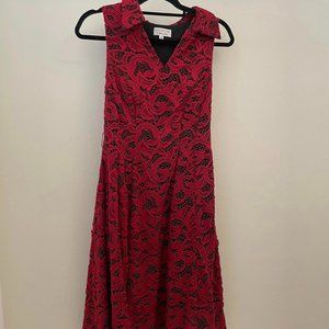 Red and Black Signature Lace Dress